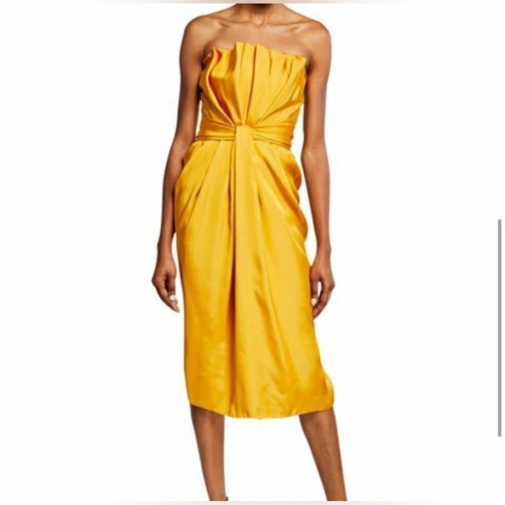 Brandon Maxwell Petal Front Cocktail Satin Dress NWT SZ 4✨✨🔥🔥